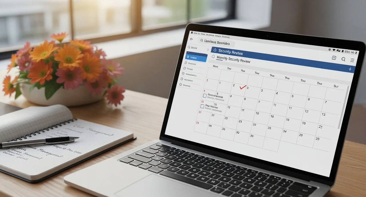 Regelbunden säkerhetsgranskning - kalender och checklista för användarhantering
